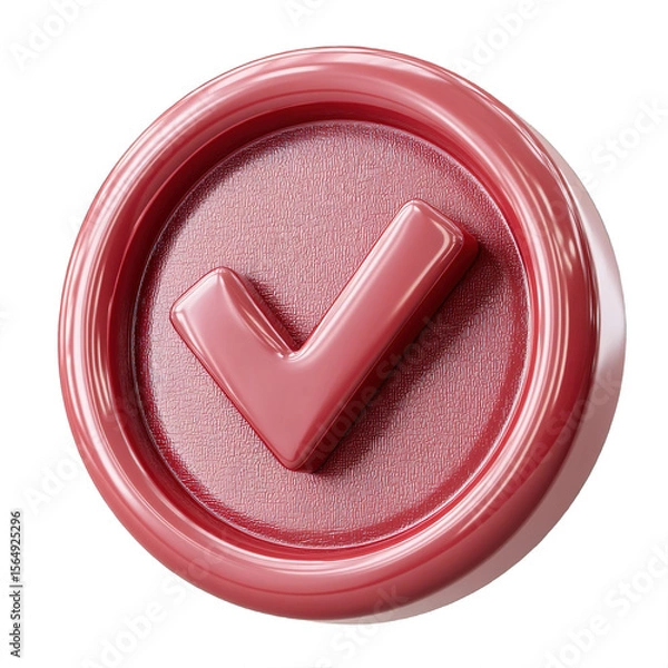 Obraz Red 3d Checkmark Approval 
