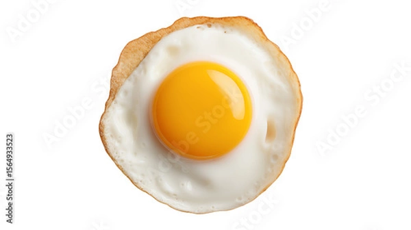 Fototapeta A sunny side up egg presents a delicious breakfast food item with a bright yellow yolk on a transparent background.