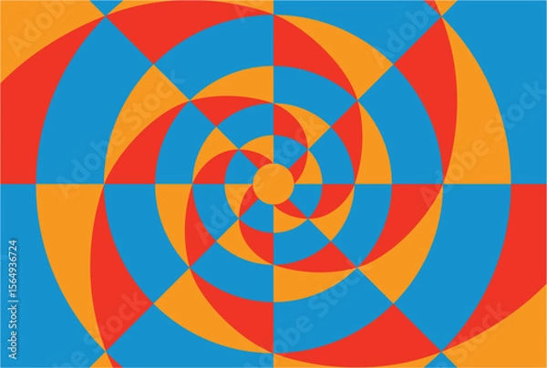 Fototapeta Vibrant Geometric Pattern with Concentric Circles.