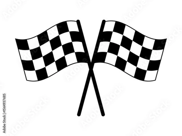 Fototapeta Minimalist racing flag checkered pattern vector illustration