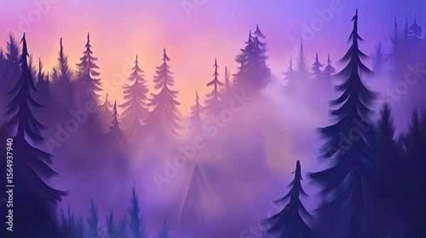 Obraz A burning forest with ghostly silhouettes in the smoke highly detailed with sharp focus - generated AI