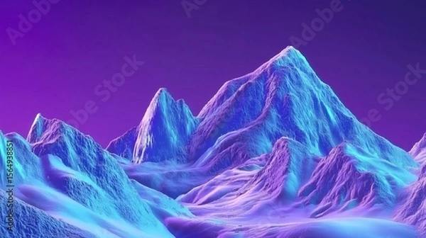 Obraz 80s-style neon mountains with a purple sky highly detailed with sharp focus --chaos 10 --ar 16:9 --stylize 0 --v 6.1 Job ID: a0786793-f420-406e-8f98-b4f8b8e3a8b9