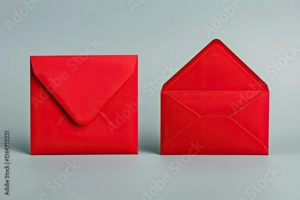 Obraz A Red Envelope with a Letter on it and a Red Envelope with a Letter on it