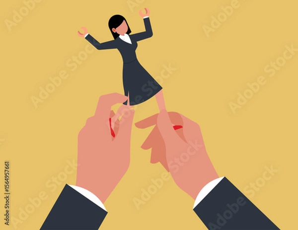 Obraz Employee control in the organization. The dark side of corporate power where authority turns into intimidation.