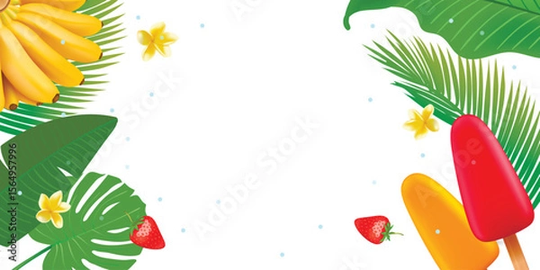 Fototapeta Hello Summer Vector Background Template Design