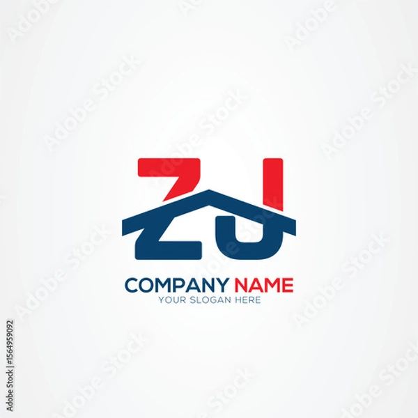 Fototapeta ZJ or JZ Creative Modern Letters Logo Design Element