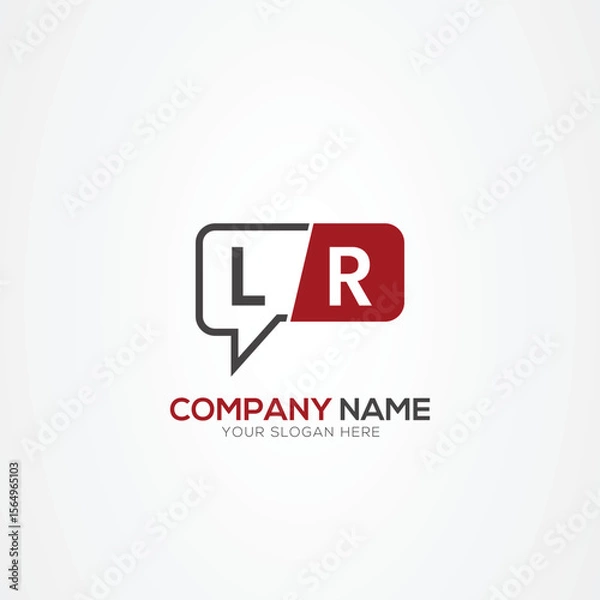 Fototapeta Letter LR RL tech logo, chat design, communication, robot logo design Vector
