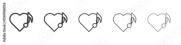 Obraz Heard heart note icon Line graphics illustration symbol