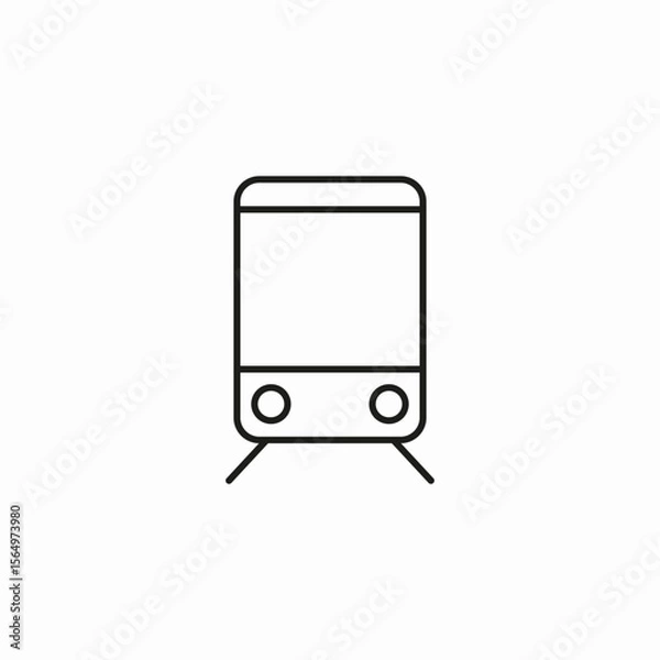 Fototapeta front train view icon sign vector