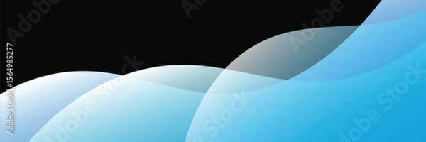 Fototapeta Modern blue gradient background with waves. vector