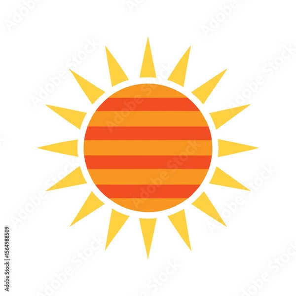 Obraz simple striped retro sun with flat design vector