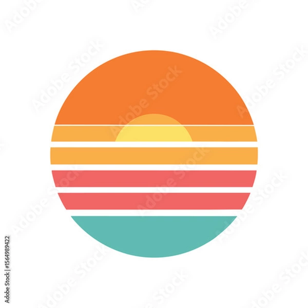 Obraz soft colored vintage sunset with minimalist stripes