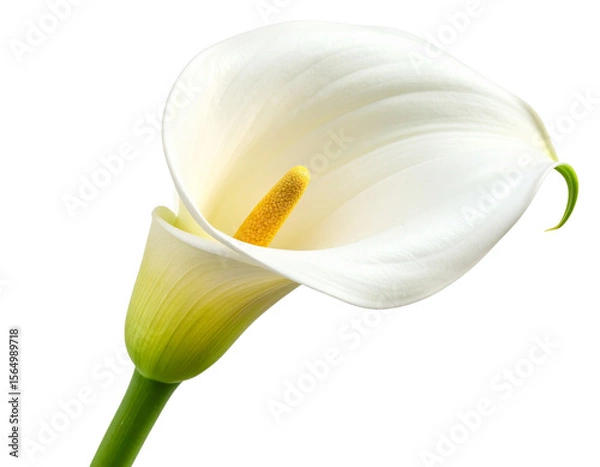 Fototapeta Pressed Calla Lily Flower Botanical Specimen, isolated on transparent background.