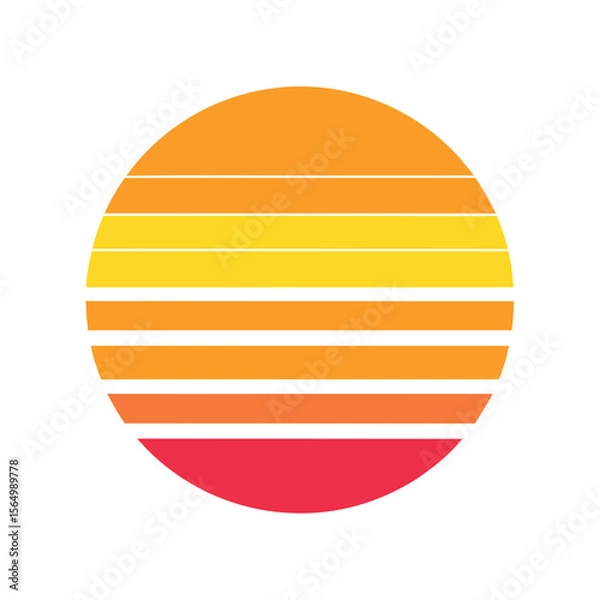 Obraz soft layered retro sun background with gradient stripes