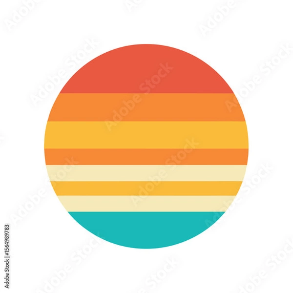 Obraz soft gradient retro sunset circle with color bands