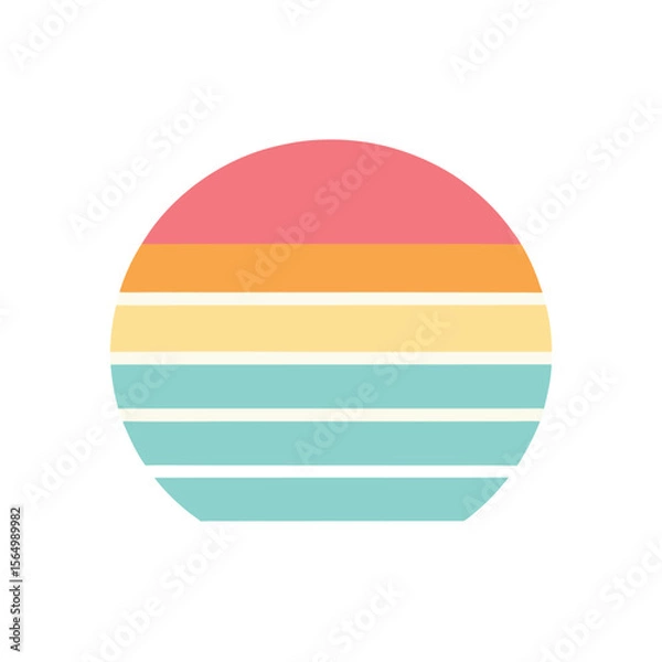 Obraz soft pastel retro stripe background forming a minimal sun