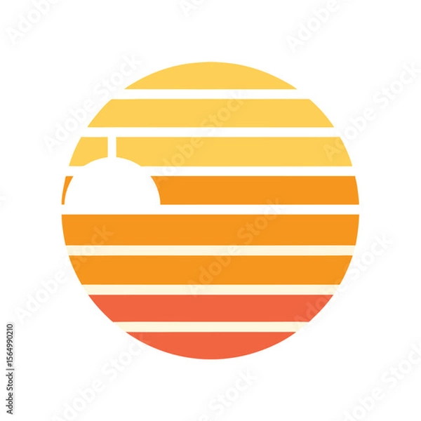Obraz soft retro striped background with centered sun vector