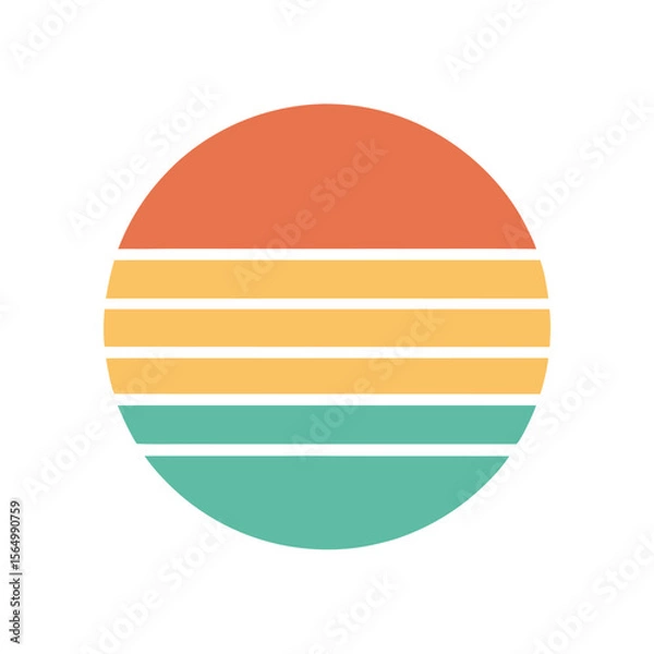 Obraz soft vintage stripe sunset circle with simple design