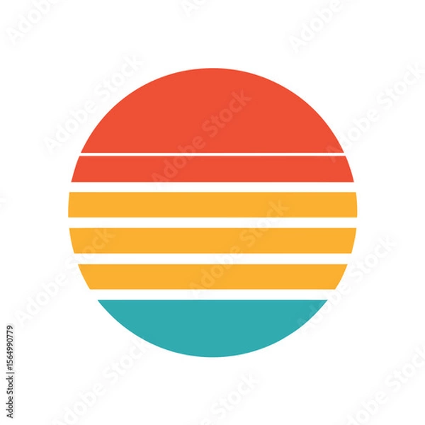 Obraz soft toned retro sunset with symmetrical stripe pattern