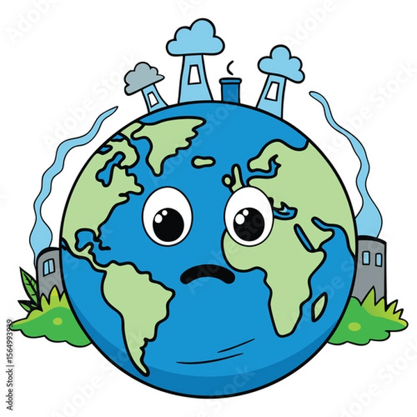 Fototapeta The Earth is Suffering A Visual Representation of Environmental Pollution