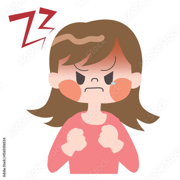 Obraz 怒っている女性のイラスト