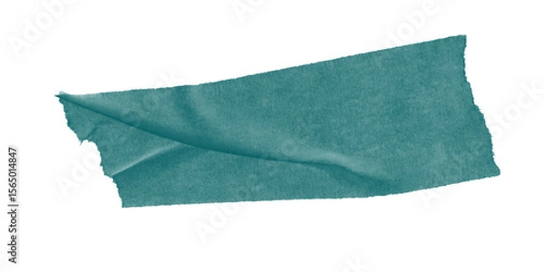 Obraz Flat teal duct tape with wrinkles – isolated on transparent background for digital artwork, scrapbooking, texture design, or craft visual compositions.
