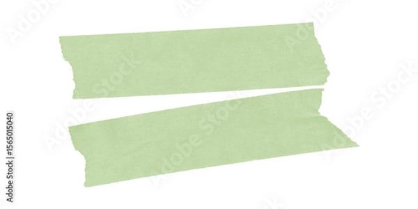 Obraz Curved pastel green duct tape piece with wrinkles – torn soft strip isolated on transparent background for pastel-themed art, collages, or modern design.

