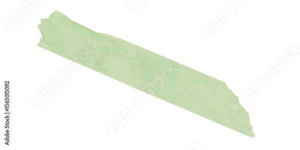 Obraz Light green duct tape piece torn diagonally – soft color tape cutout isolated on transparent background for crafts, pastel designs, or modern abstract tape collages.
