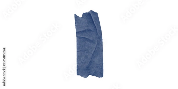 Obraz Vertical crumpled blue duct tape piece on transparent background – isolated adhesive strip ideal for texture design, digital scrapbooks, or grunge-style craft layouts.
