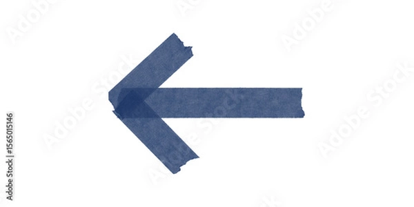Obraz Blue duct tape arrow pointing right – handmade tape symbol cutout isolated on transparent background, perfect for direction signs, scrapbooking, or visual design markers.
