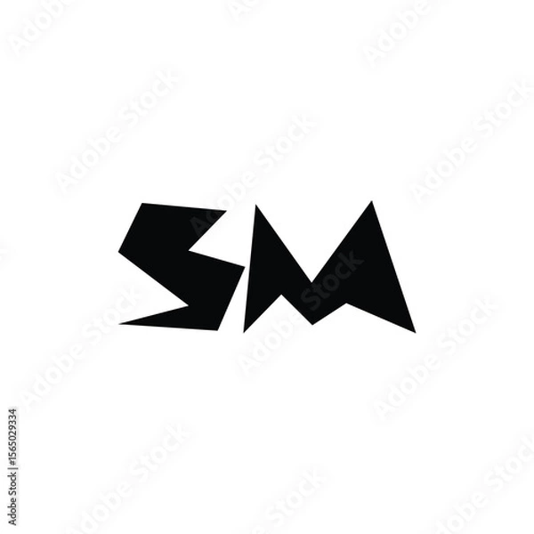 Fototapeta SM monogram logo design letter text name symbol monochrome logotype alphabet character simple logo