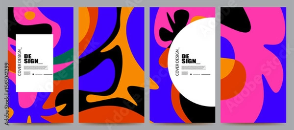 Obraz abstract liquid background set illustration