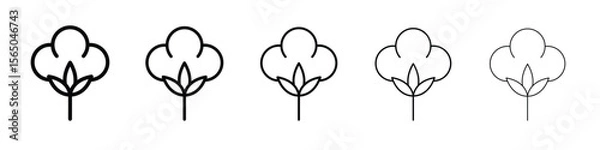 Fototapeta Cotton icon vector in editable stroke linear pictogram