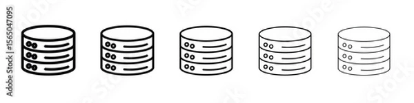 Fototapeta Cylinder database icon vector in editable stroke linear pictogram