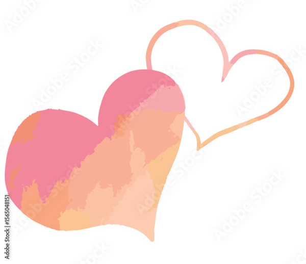 Obraz ピンクの水彩風　ハート　ワンポイント