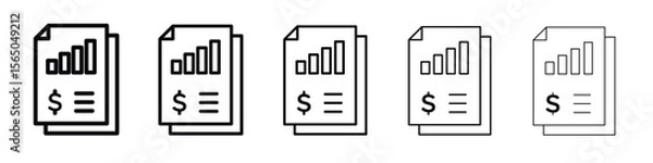 Fototapeta Income statement icon vector in editable stroke linear pictogram