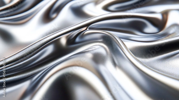 Fototapeta Abstract shiny metallic aluminum foil texture with a sparkling silver surface perfect for wallpaper or decoration