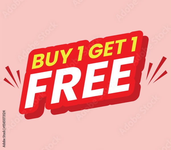 Fototapeta Buy 1 Get 1 Free Special Offer Banner with Bold Modern Design