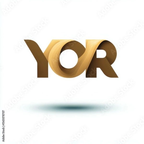 Obraz Unique and elegant logo design featuring the letters Y, O, and R in a stylish twist with a soft shadow effect