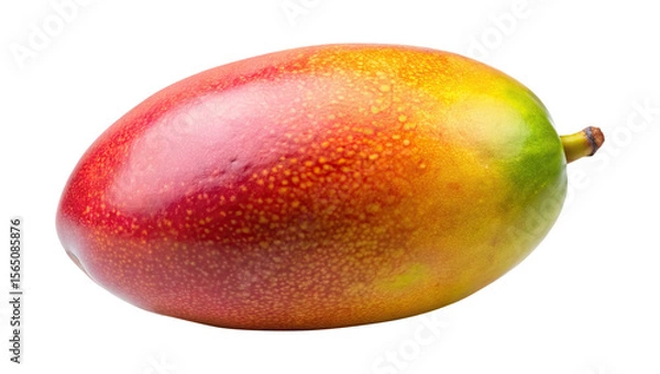 Fototapeta Close up of a vibrant mango with a smooth and colorful skin on Transparent PNG