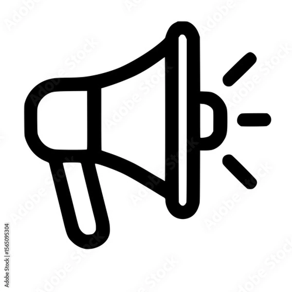 Fototapeta Simple Outline Megaphone Loudspeaker Announcement Speaker Promotion Line Art Icon