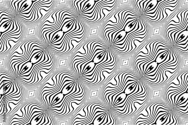 Fototapeta Abstract Seamless Lines Pattern. Striped Black and White Texture.