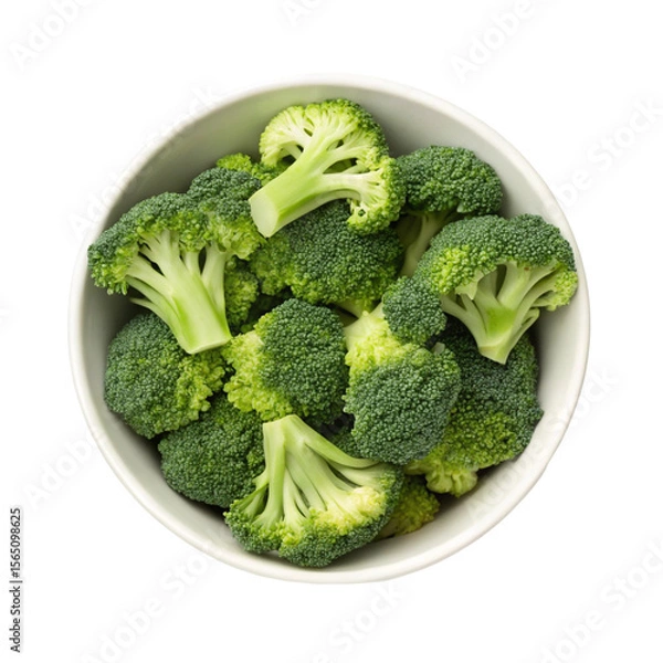 Fototapeta Bowl of broccoli isolated on transparent background  
