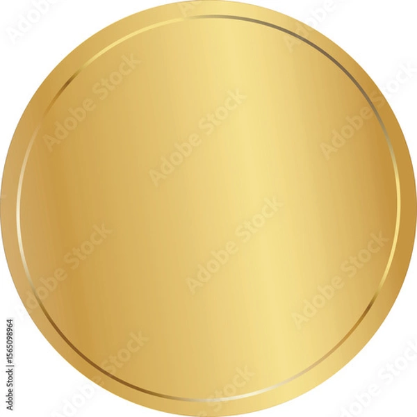 Obraz Empty Metallic Gold Sticker – Blank Shiny Label Isolated