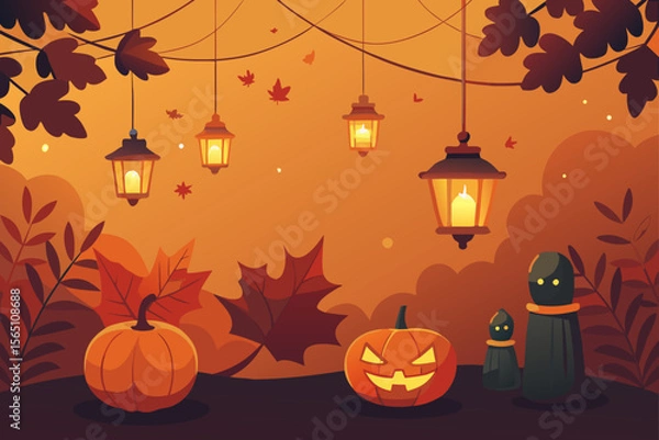 Fototapeta halloween background with pumpkin