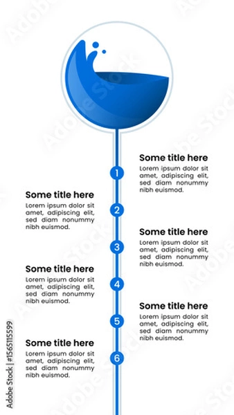 Obraz Infographic template. Water pipe with 6 steps