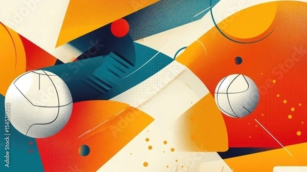 Fototapeta Dynamic layout highlights minimalist teqball design flow