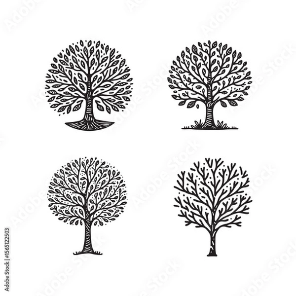 Obraz tree silhouette vector