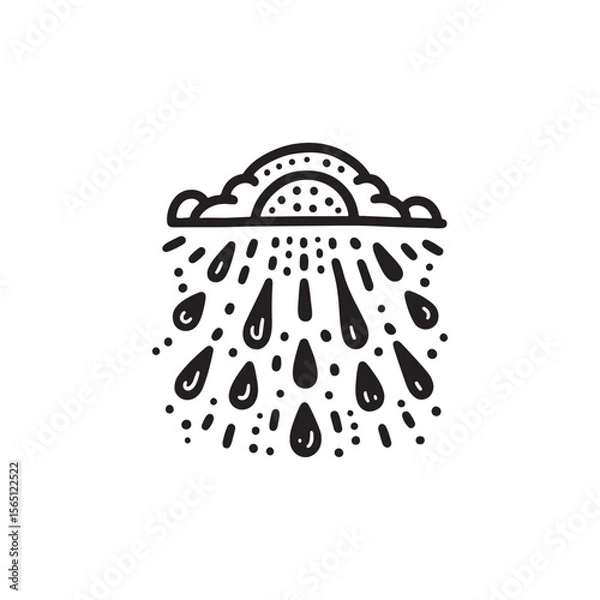 Obraz  rainy sky silhouette vector.