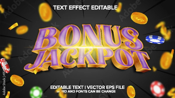Obraz text effect casino vector editable